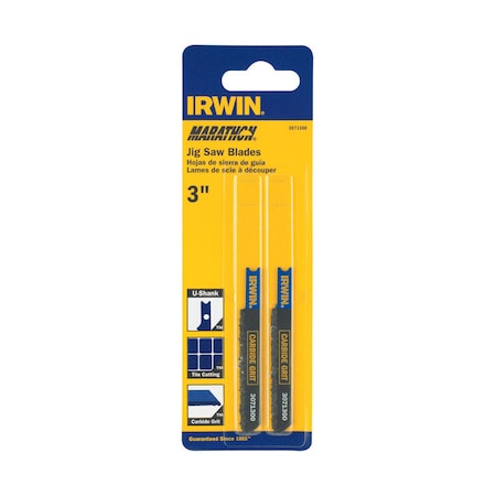 Irwin Irwin Marathon 3 in. Carbide Grit U-Shank Jig Saw Blade Assorted TPI 2 pk 3071300